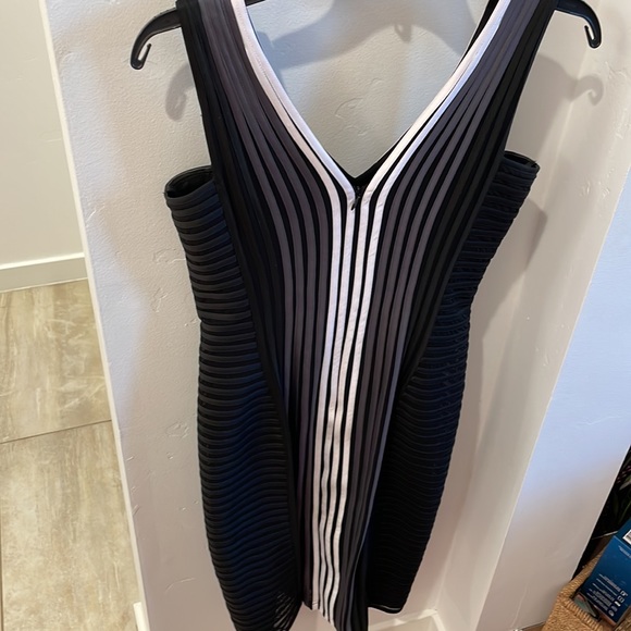 🙏SLIMMING SATIN RIBBONS unique mesh and ribbon cocktail dress. Rare. - Picture 4 of 11